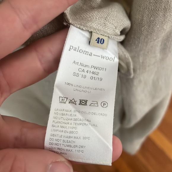 Paloma Wool Alana Linen Button front Jumpsuit EU sz 40 (8 US) *beige, not blue* - Picture 8 of 9